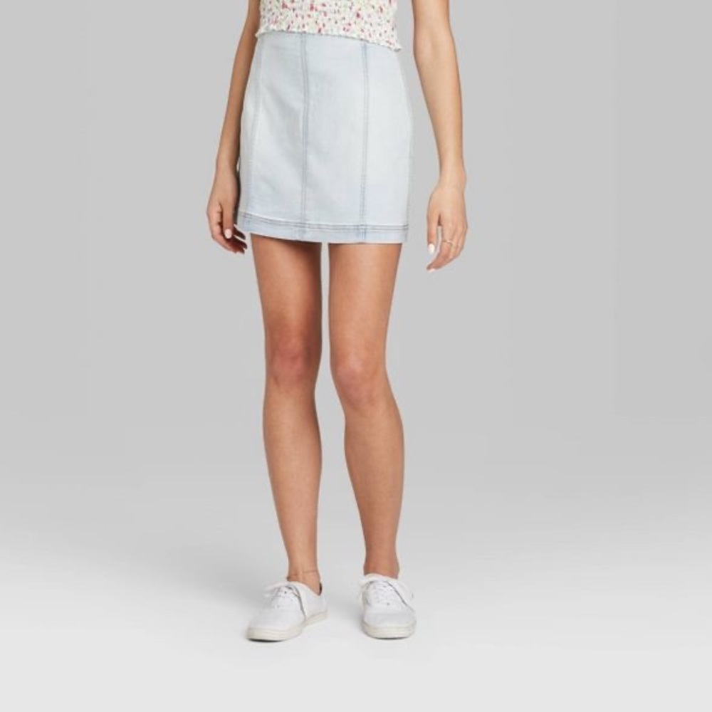 Women's Seamed Denim Mini Skirt - Wild Fable™